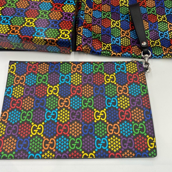 Gucci supreme Psychedelic print GG canvas coated zip pouch made in Italy - Picture 6 of 13